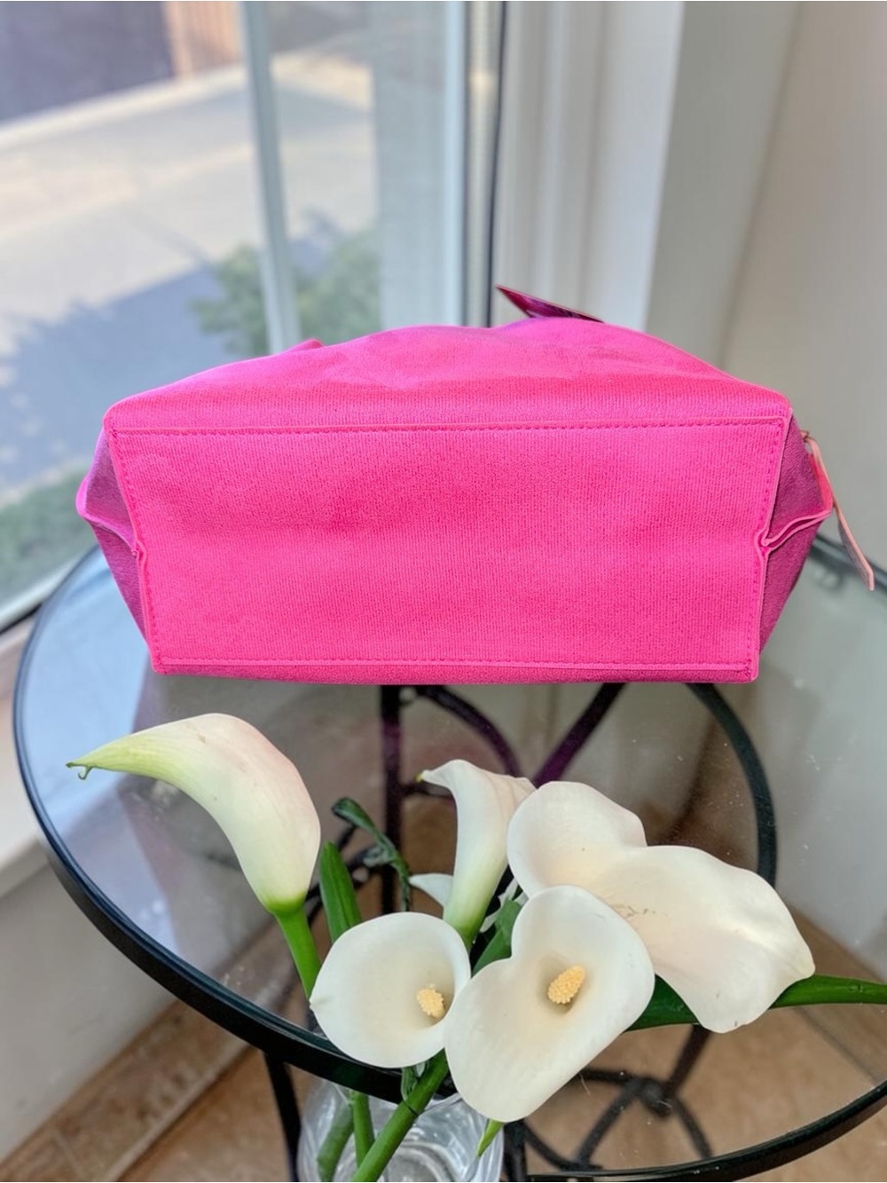 Juicy Couture Hot Pink Faux Suede Shopper Tote Bag Y2K NWT - Picture 4 of 9